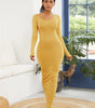 Robe Longue Bodycon Col Rond pour Femmes