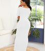 Robe Longue Bodycon Col Rond pour Femmes