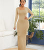 Robe Longue Bodycon Col Rond pour Femmes
