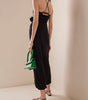 Robe Longue Col Halter avec Décorations Florales pour Femmes