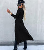 Robe Longue Ceinture et Boutons pour Femmes