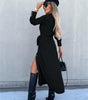 Robe Longue Ceinture et Boutons pour Femmes