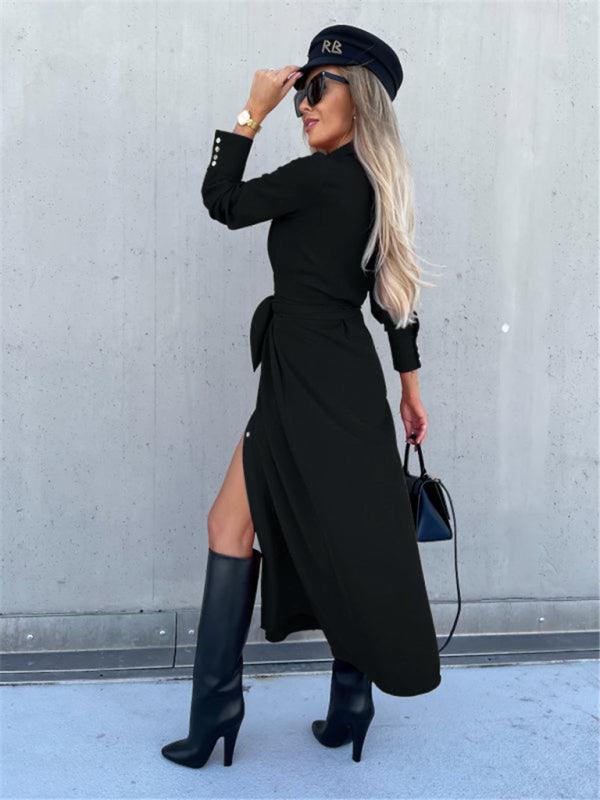 Robe Longue avec Ceinture à Nœud pour Femmes