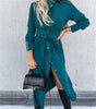 Robe Longue avec Ceinture à Nœud pour Femmes