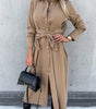 Robe Longue Ceinture et Boutons pour Femmes
