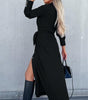 Robe Longue avec Ceinture à Nœud pour Femmes