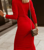Robe enveloppante à manches longues en V