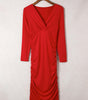 Robe enveloppante à manches longues en V