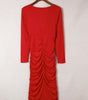 Robe enveloppante à manches longues en V