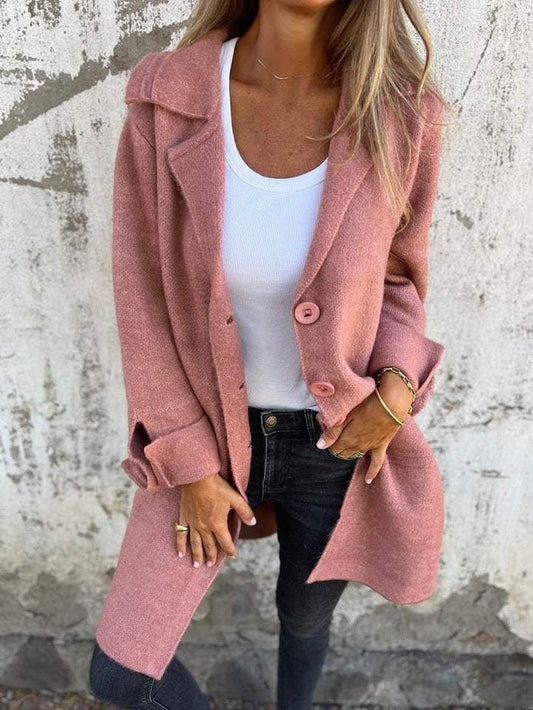 Manteau boutonné à col tailleur pour Femmes