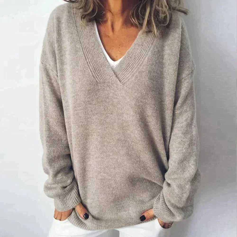 Pull-over V-col en V pour femmes