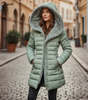 Veste d'Hiver Matelassée avec Capuche pour Femmes
