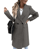 Manteau Long Col Tailleur pour Femmes