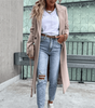 Manteau Long Col Tailleur pour Femmes