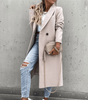 Manteau Long Col Tailleur pour Femmes