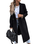 Manteau Long Col Tailleur pour Femmes