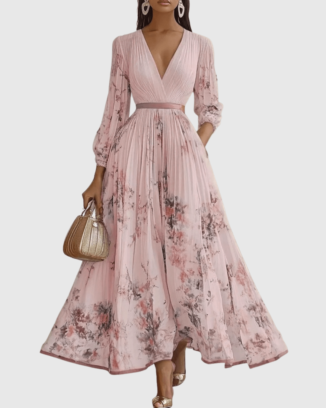 Longue robe plissée pour femmes - Emilia Lane