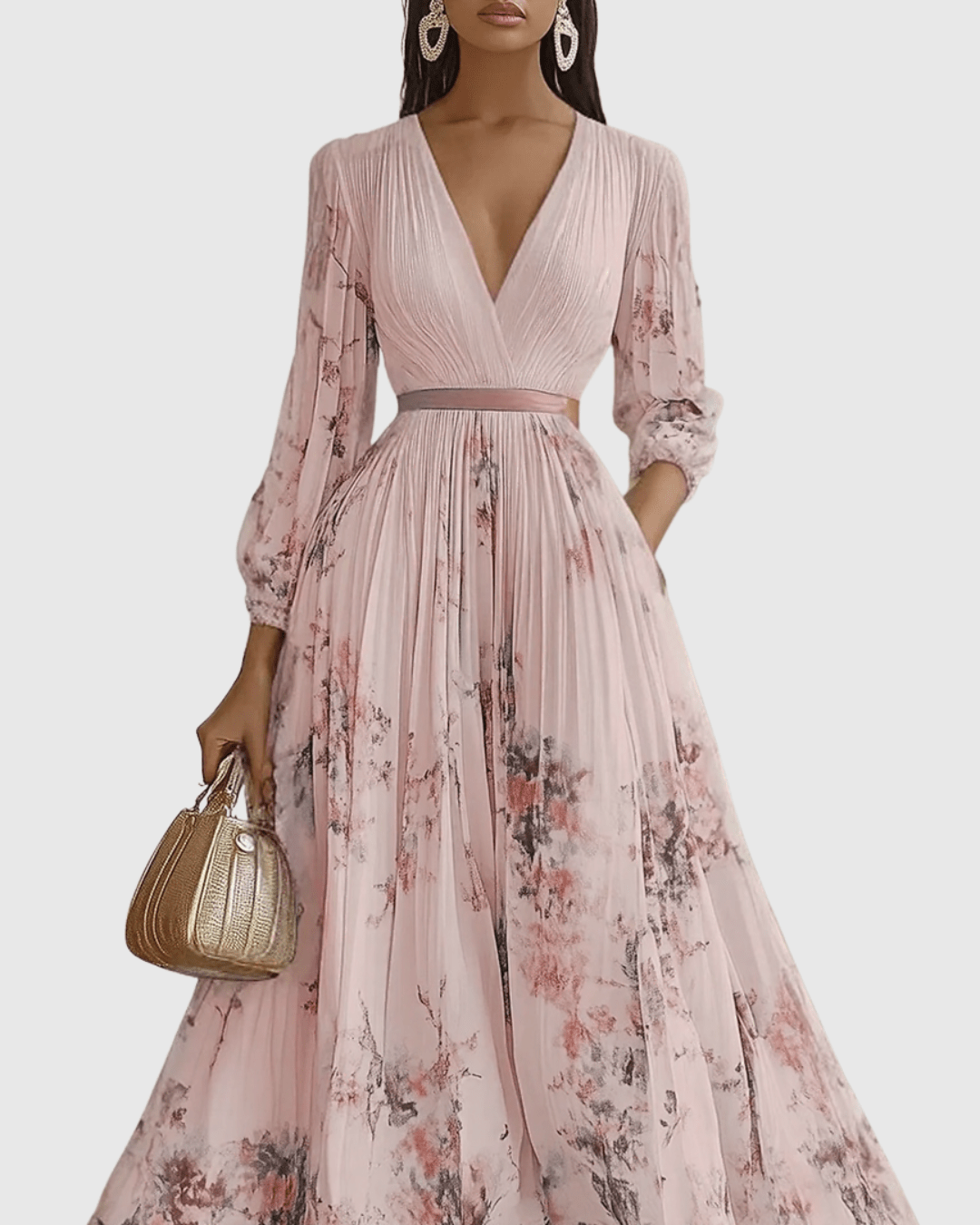 Longue robe plissée pour femmes - Emilia Lane