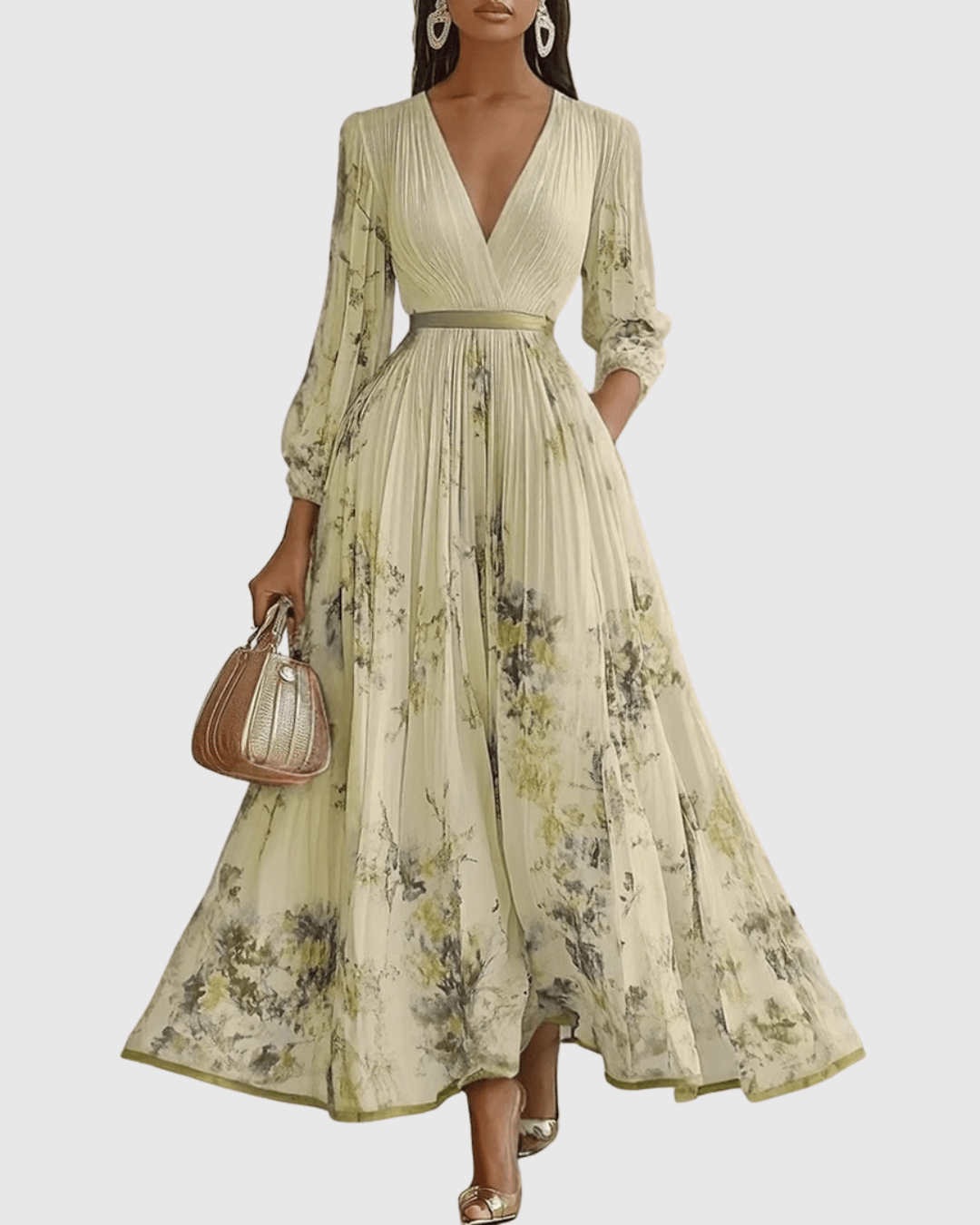 Longue robe plissée pour femmes - Emilia Lane