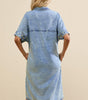 Robe Chemisier Tombante avec Manches Courtes pour Femmes