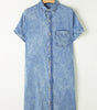 Robe Chemisier Tombante avec Manches Courtes pour Femmes