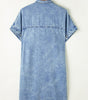 Robe Chemisier Tombante avec Manches Courtes pour Femmes