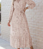 Robe Maxi Imprimé Léopard avec Ceinture et Manches Bouffantes