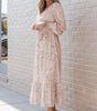 Robe Maxi Imprimé Léopard avec Ceinture et Manches Bouffantes