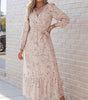 Robe Maxi Imprimé Léopard avec Ceinture et Manches Bouffantes