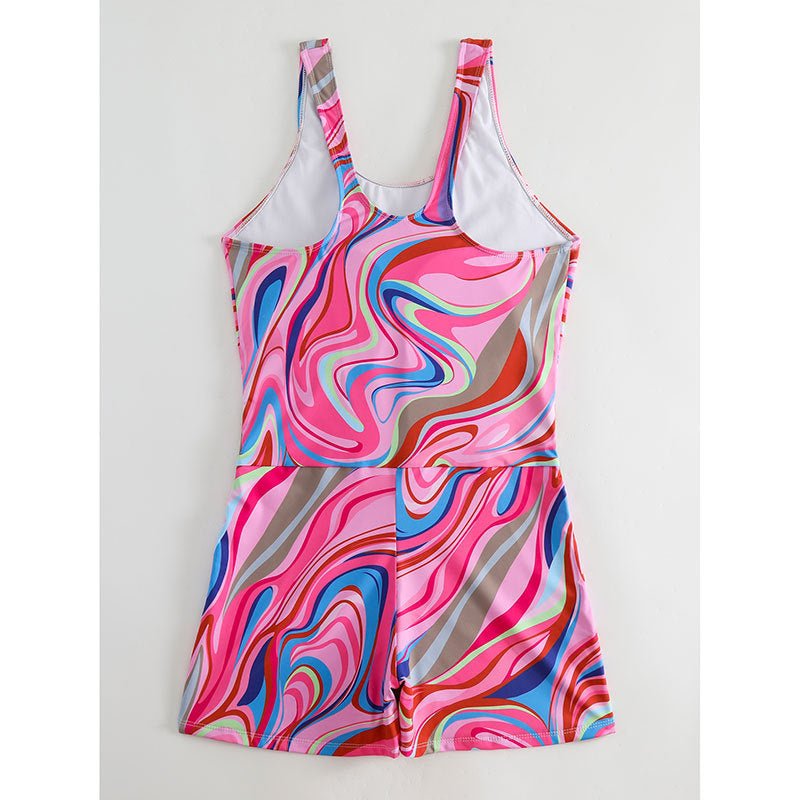 Maillot de bain à Motifs Abstraits et Bretelles Réglables pour Femme - Emilia Lane