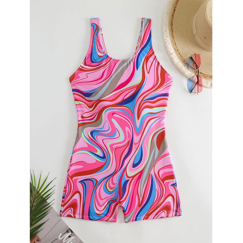 Maillot de bain à Motifs Abstraits et Bretelles Réglables pour Femme - Emilia Lane