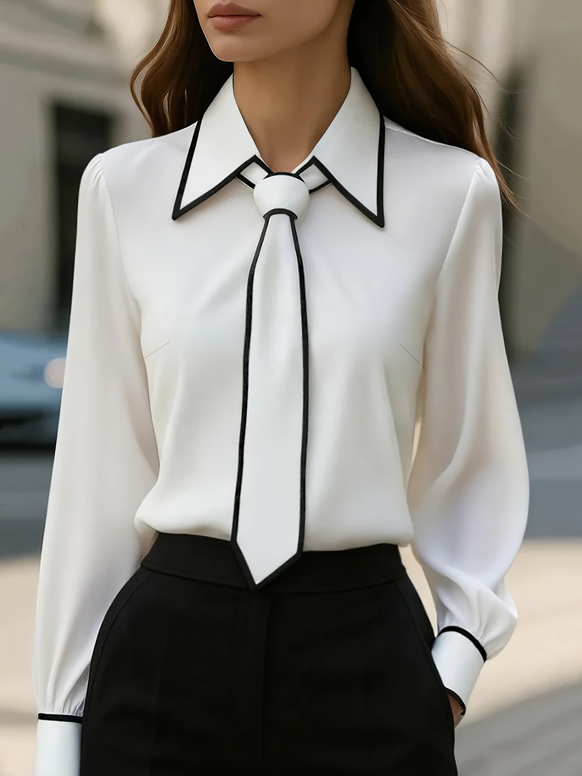 Blouse à col oversize pour Femme