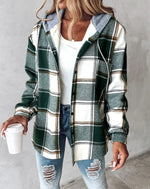 Veste à Capuche Carreaux Tendance pour Femmes