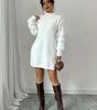 Robe Pull Mini en Maille à Manches Longues et Coupe Ample pour Femme
