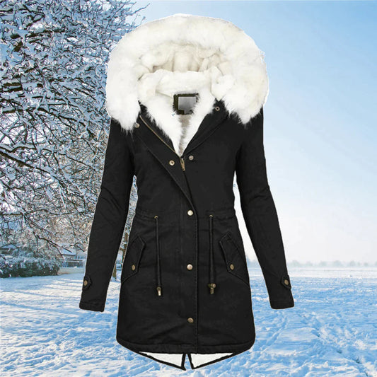 Parka Doublée en Fausse Fourrure pour Femmes
