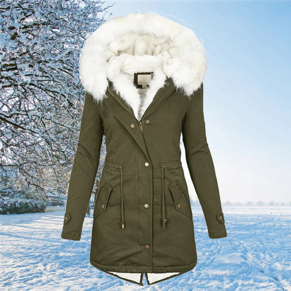 Parka Doublée en Fausse Fourrure pour Femmes