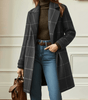 Manteau à Carreaux en Tissu Effet Laine pour Femme - Emilia Lane