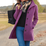 Manteau à Col Montant en Tissu Effet Laine pour Femme - Emilia Lane