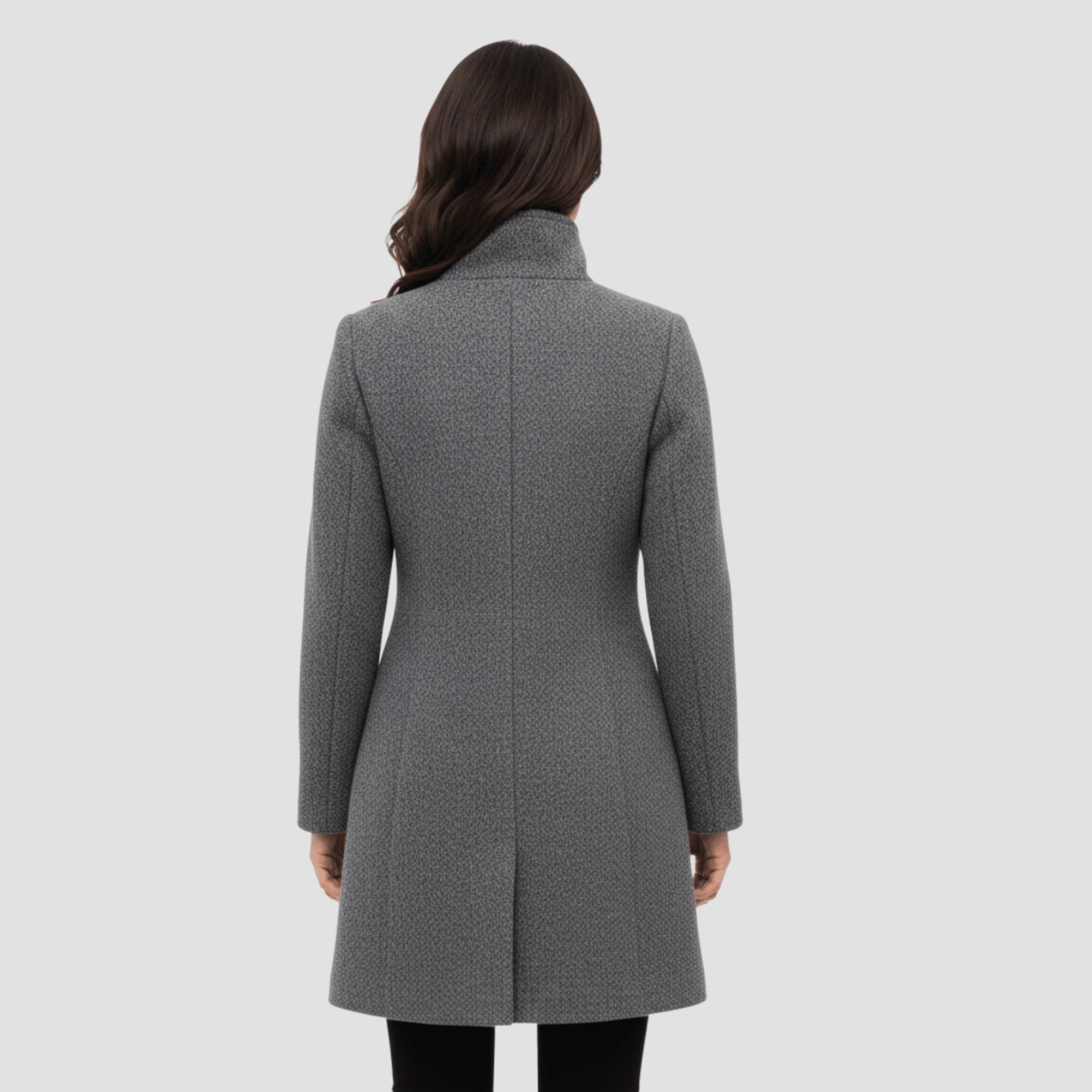Manteau Boutonné à Col Montant pour Femmes - Emilia Lane