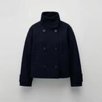 Manteau Court Élégant à Double Boutonnage pour Femmes - Emilia Lane