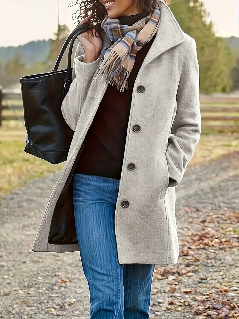 Manteau Élégant à Un Bouton pour Femmes - Emilia Lane