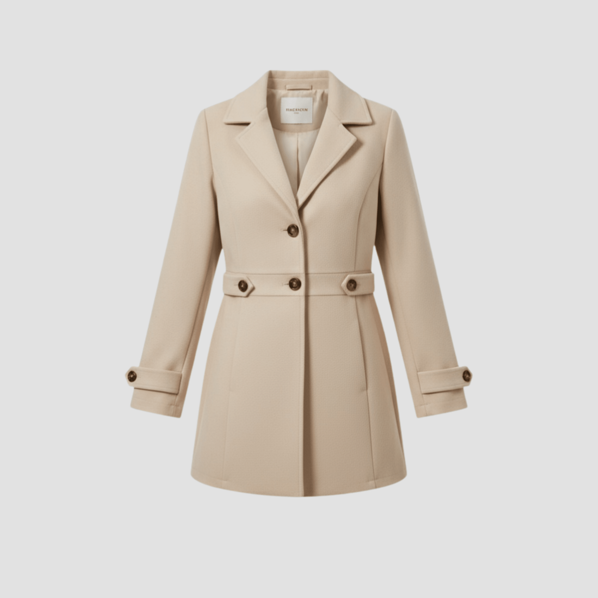 Manteau Élégant Mi - Long pour Femme - Emilia Lane