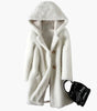 Manteau en laine mi - long à capuche pour femme - Emilia Lane
