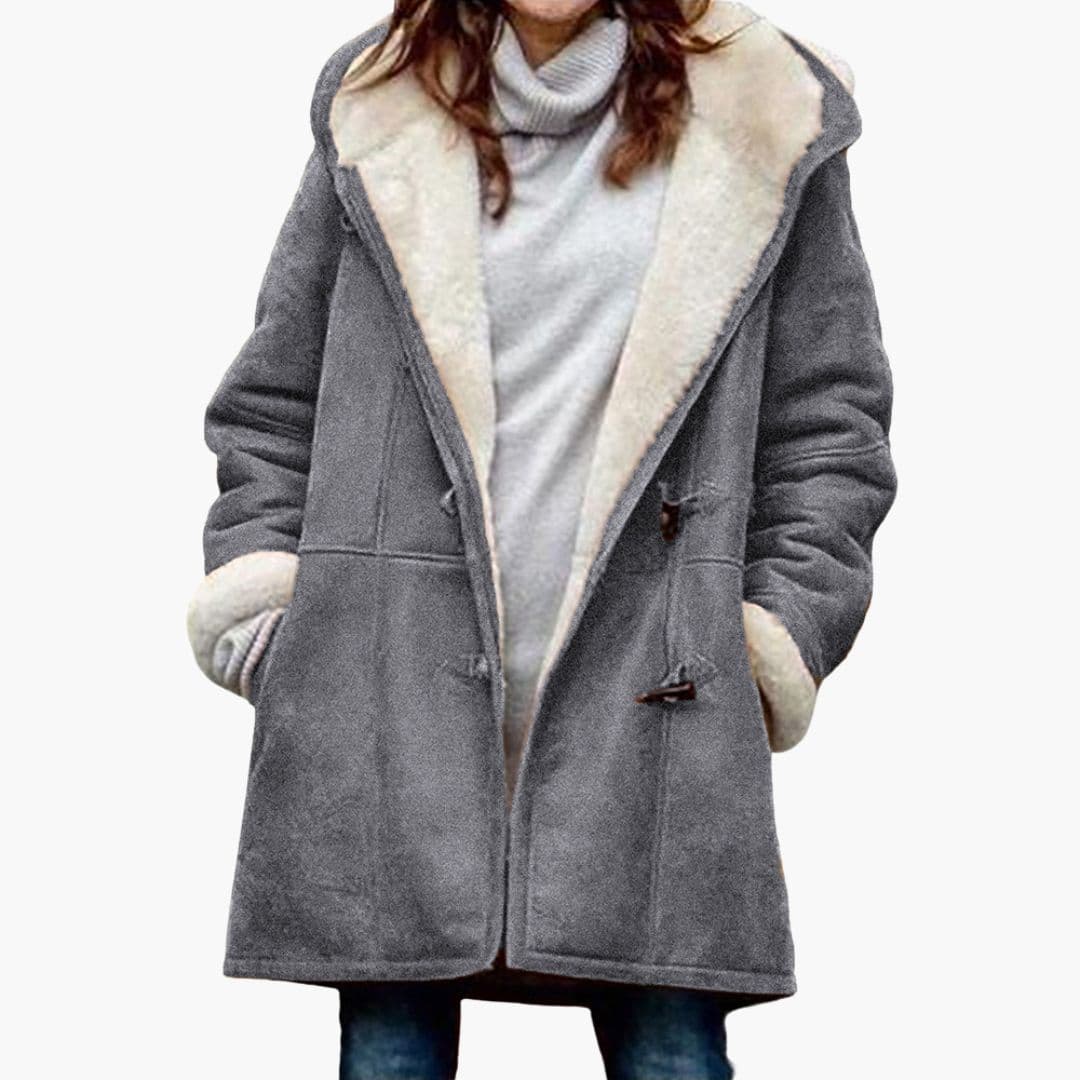 Manteau Grande Taille pour Femmes avec Poches et Fermeture Boucle - Emilia Lane