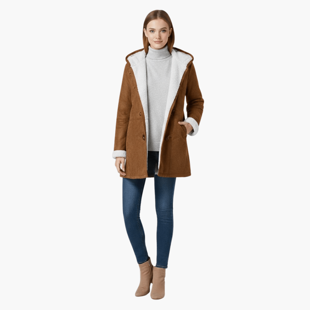 Manteau Grande Taille pour Femmes avec Poches et Fermeture Boucle - Emilia Lane