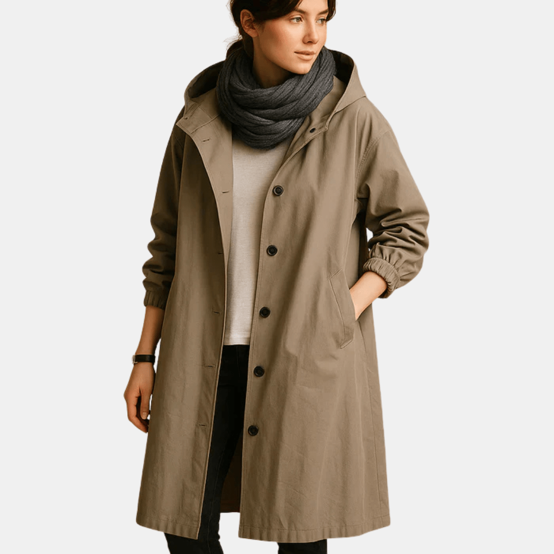 Manteau long en coton pour femmes - Emilia Lane