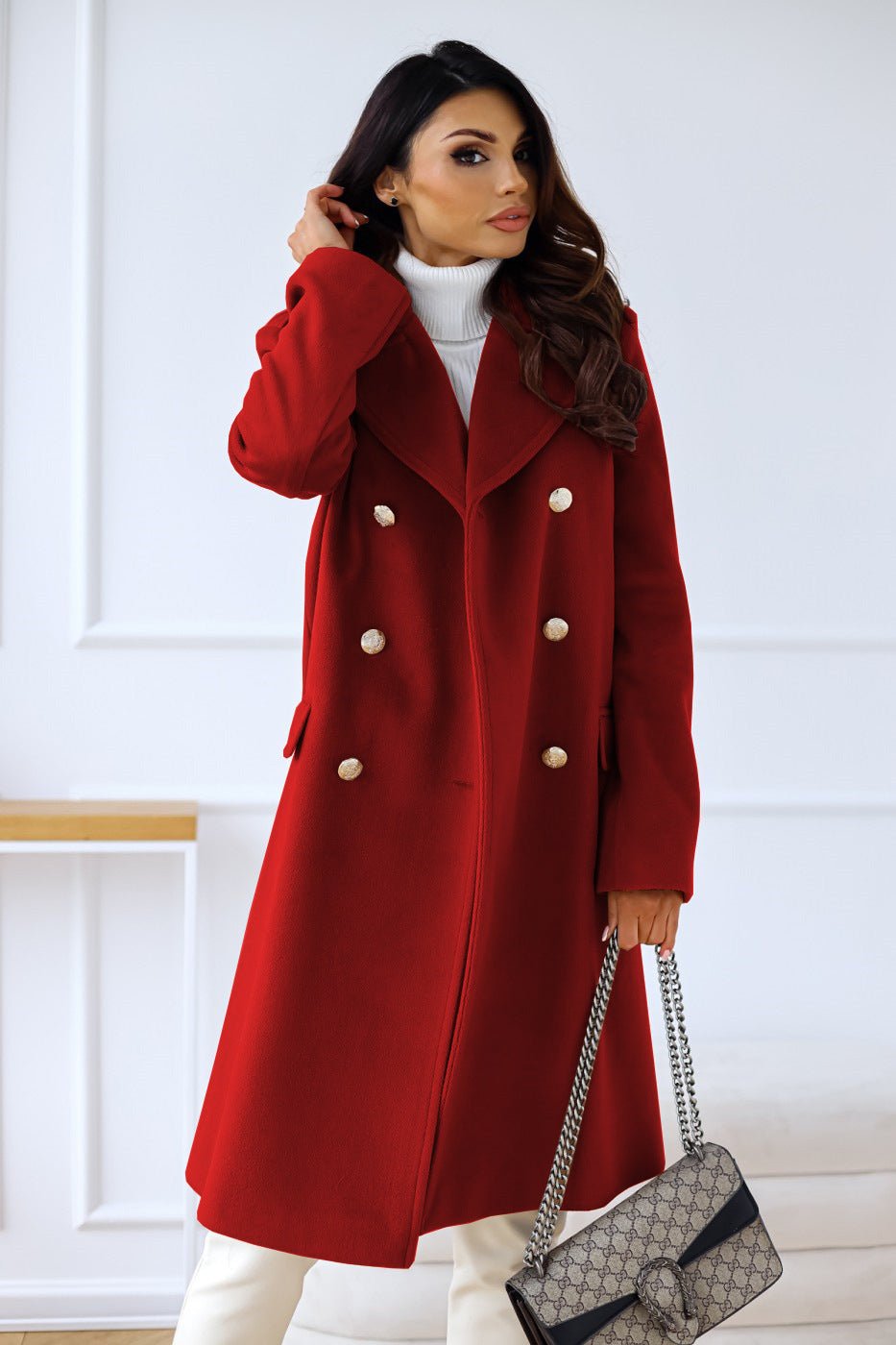 Manteau mi - long boutonné pour Femmes - Emilia Lane