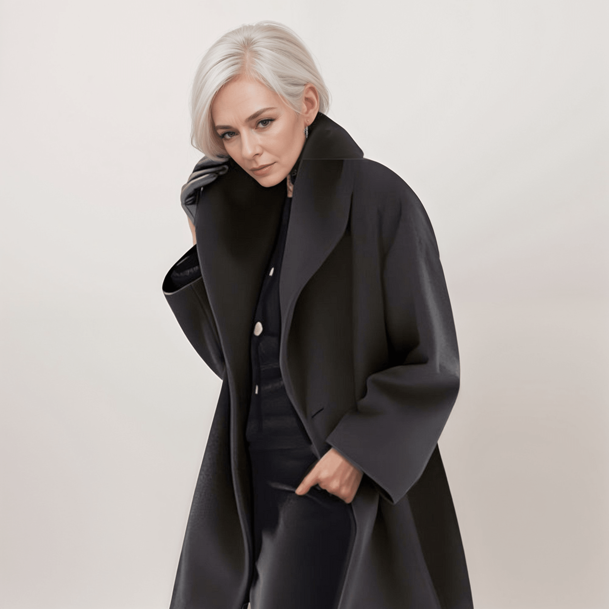 Manteau Oversize en Tissu Effet Laine pour Femme - Emilia Lane