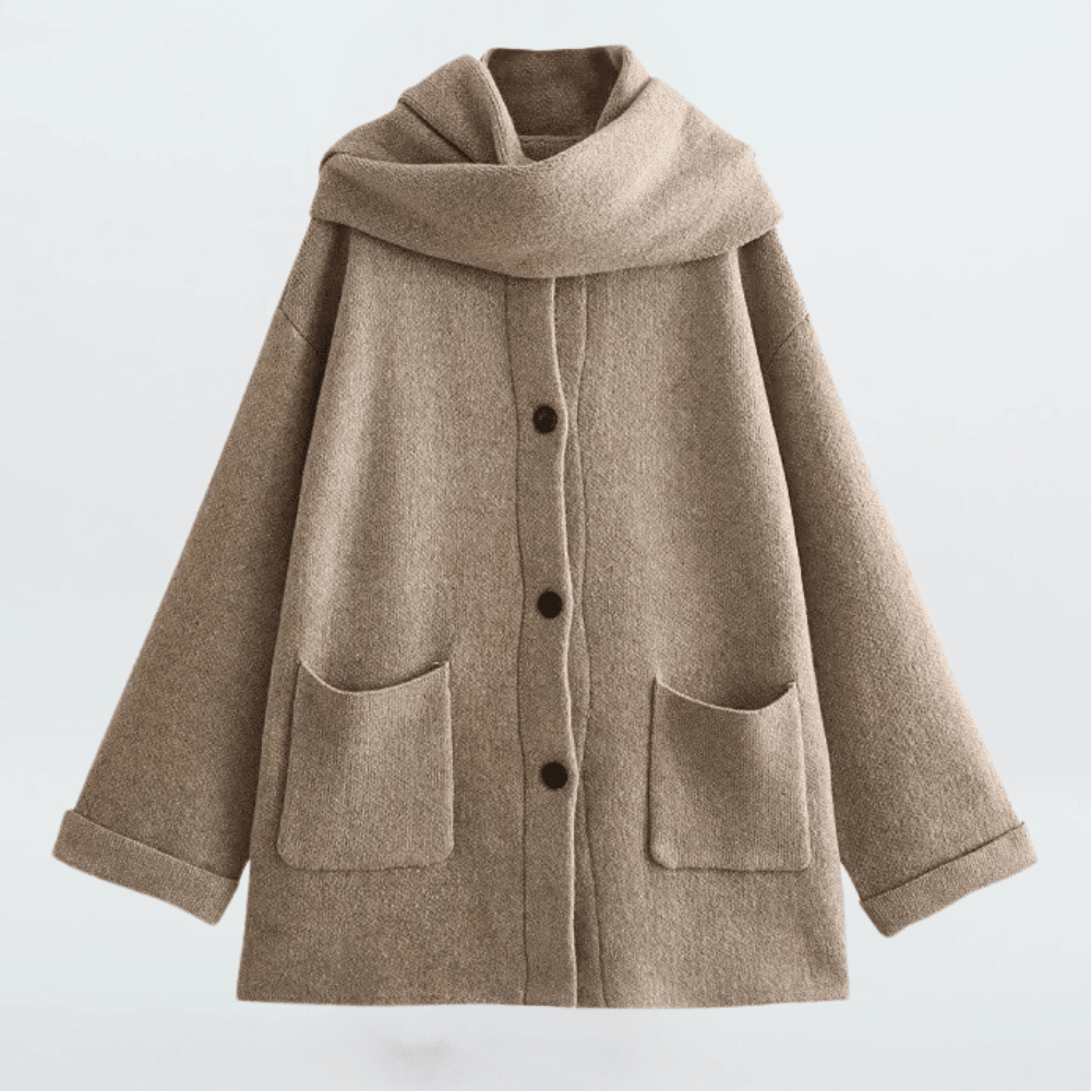 Manteau tricoté court à écharpe pour Femmes - Emilia Lane