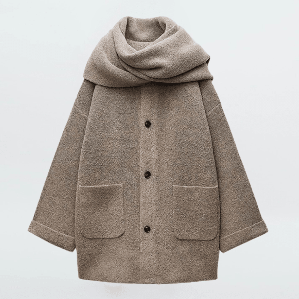 Manteau tricoté court à écharpe pour Femmes - Emilia Lane